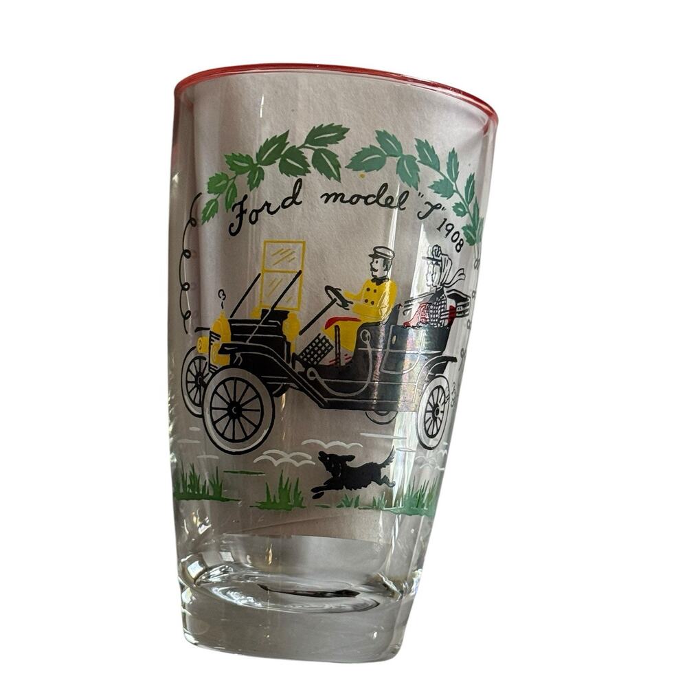 Ford Model T 1908 Bar Beer Drinking Glass Retro‎ Automobile Collectible Cup - Picture 2 of 5